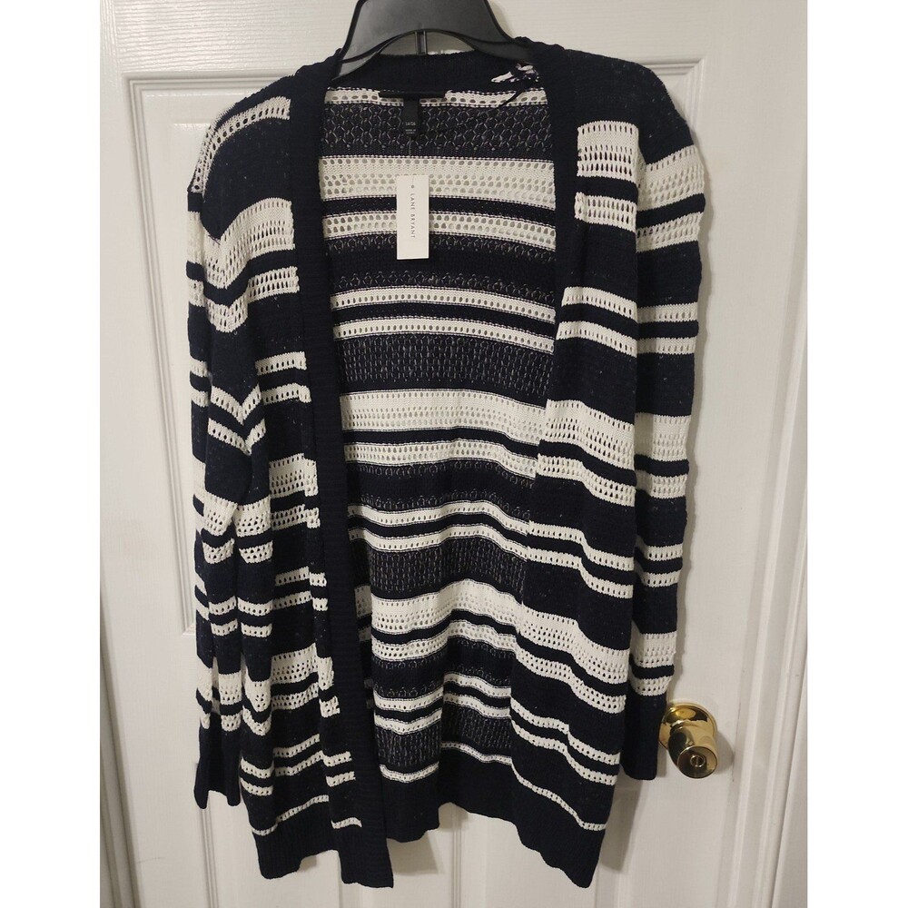 Lane Bryant Cardigan/Sweater Striped Knit Cotton Open Front- New with tags!